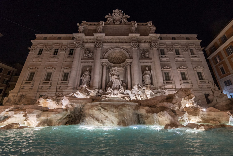 roma, nature, night, water, built structure, tourism, art and craft, fountain, sky, italy, incidental people, the past, outdoors, trevi fountain, history