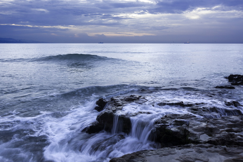 idyllic, 4K, scenics - nature, beauty in nature, motion, málaga, quino, nature, roczas, marina, tranquil scene, horizon, mar mediterráneo, power in nature