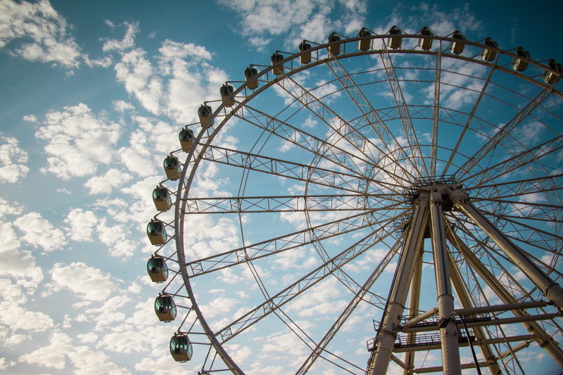 fair, spain, feria, day, cloud - sky, no people, málaga, nature, ferris wheel, circle, wheel, 4K, mirador princess, amusement park ride, large, sky, shape