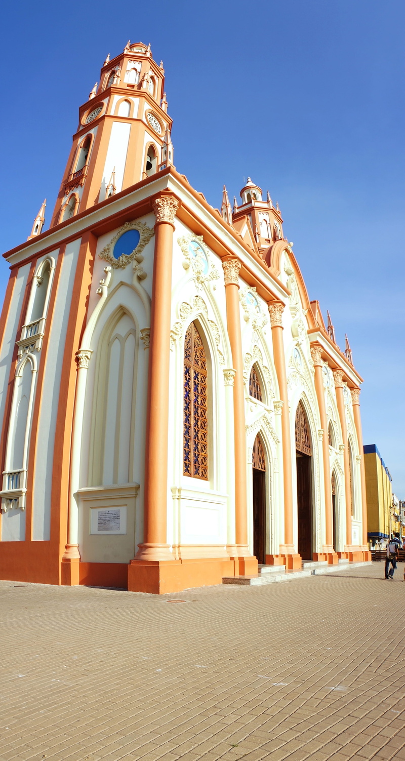 building exterior, barranquilla, nature, blue, building, day, no people, ornate, clear sky, religion, place of worship, spirituality, built structure, city