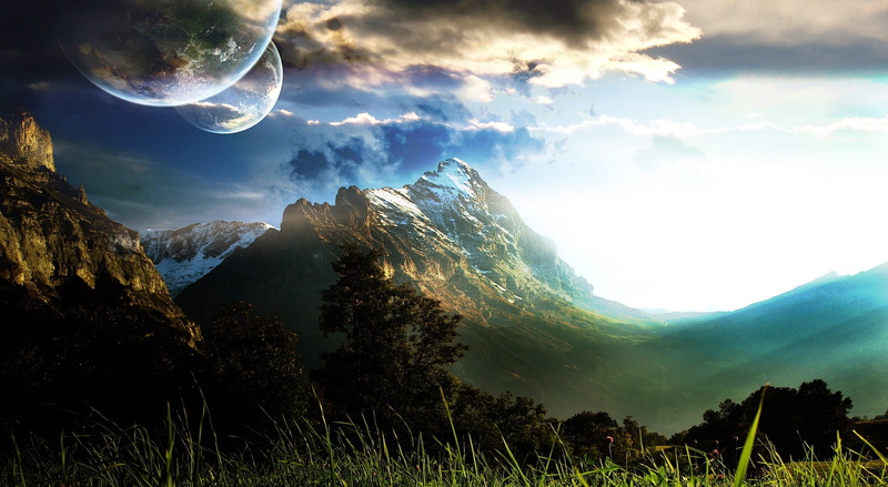 cloud - sky, cloudy, sky, land, mountain, paisaje, Nature, Aero, Creative, Mountains, plant, outdoors, Planets, scenics - nature, mountain range, tranquil scene