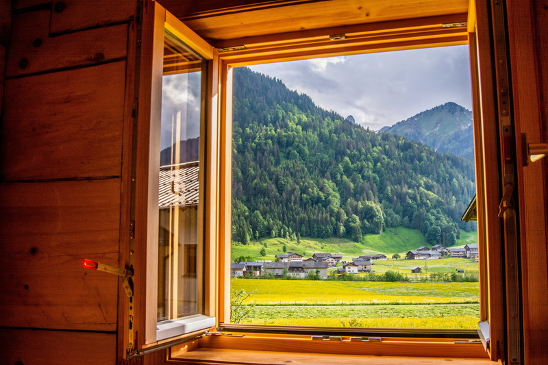 scenics - nature, cottage, nature, wood - material, environment, landscape, beauty in nature, austria, alpes, tranquility, no people, tree, paisaje, building