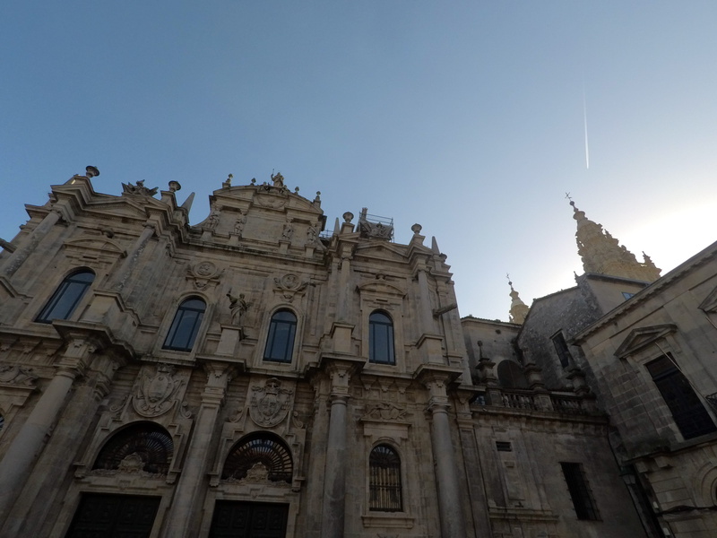 tower, architecture, building, low angle view, ornate, españa, the past, no people, city, santiago de compostela, history, spire, spirituality, religion