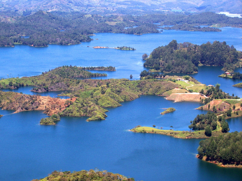 guatape, colombia, nature, agua, antioquia, bosque, art, hd, lakes, lago, 1080P