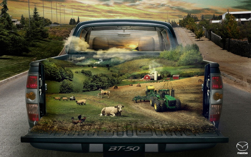 3d, 1080P, tractor, Granja, Camioneta, abstracto, Animales