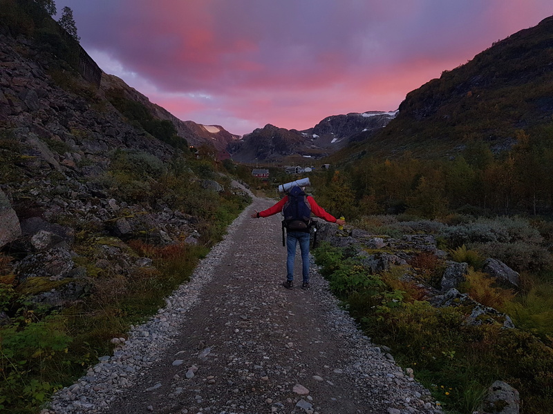 non-urban scene, mountain, scenics - nature, beauty in nature, 4K, adult, cloud - sky, men, nature, outdoors, red, standing, full length, walk, leisure activity