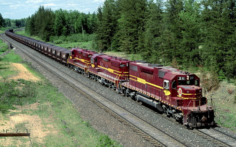 rojo, 1080P, naturaleza, tren