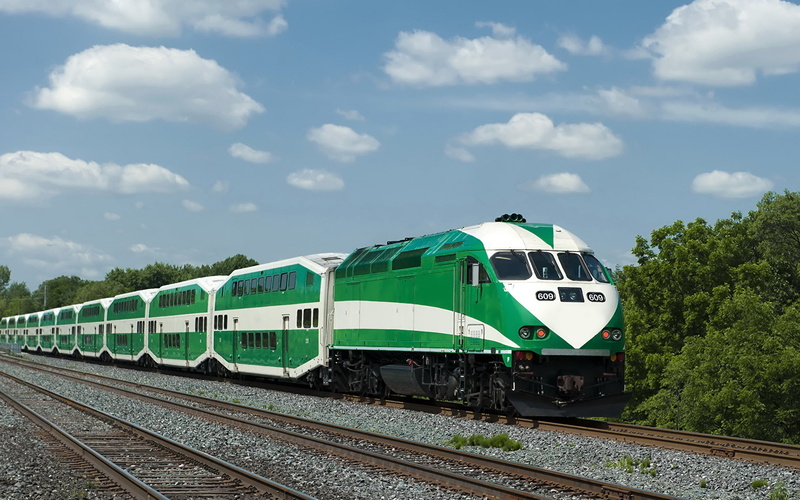 train, plant, railroad track, no people, railroad car, passenger train, blanco, cloud - sky, track, rail transportation, green color, outdoors, sky, transportation