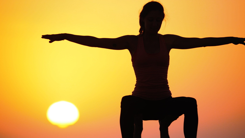 wellbeing, posture, adult, orange color, silhouette, healthy lifestyle, human body part, model, back lit, one person, arms raised, sky, beach, yoga, sunset