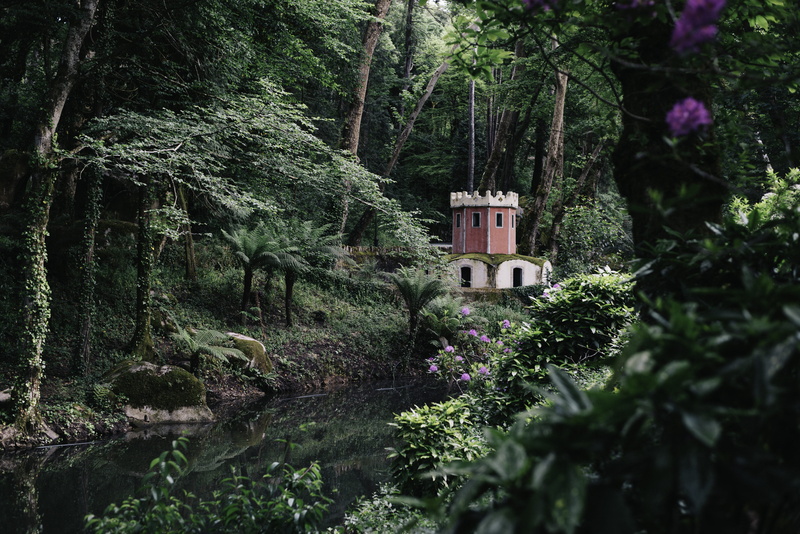sintra national palace, no people, natureza, garden, arvores, place of worship, beauty in nature, nature, trees, house, 5K, green color, day, religion