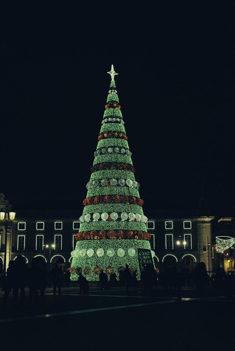 decoration, holiday, architecture, travel destinations, building, men, christmas, europe, christmas tree, portugal, incidental people, lisbon, real people