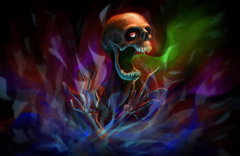 paint, plant, multi colored, psychedelic, 4K, motion, skeleton, art and craft, graphic, green color, indoors, art, abstract, Por-t-falatron