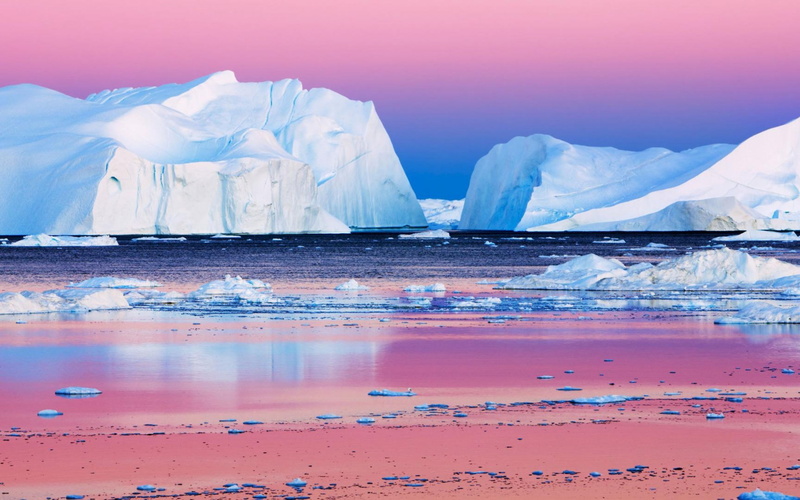 icebergs, oceano, hielo, naturaleza, 2K