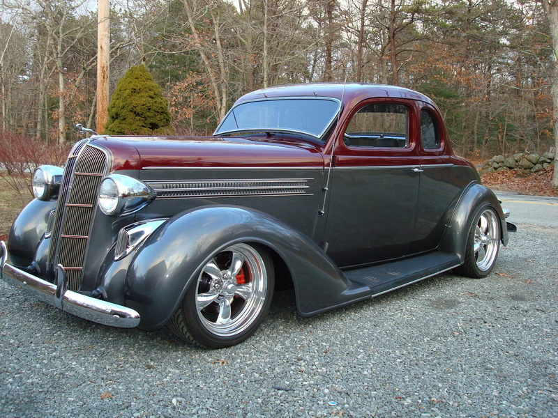 antique, cars, dodge, classic, coupe, 1080P, street, hotrod, 1936, custom, vintage