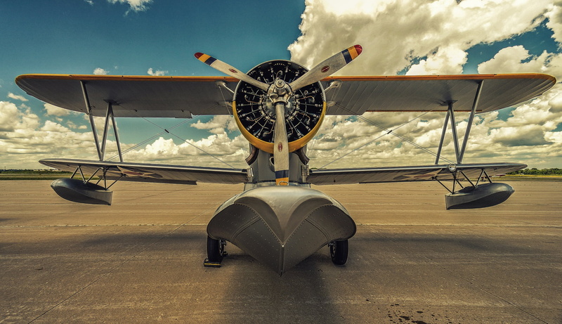 1936, a single-engine biplane amphibian, 1080P, The Grumman J2F Duck, seaplane