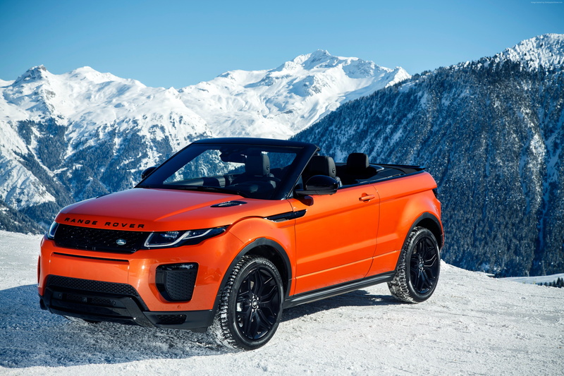 Range Rover Evoque Convertible, 4K, cabriolet, orange