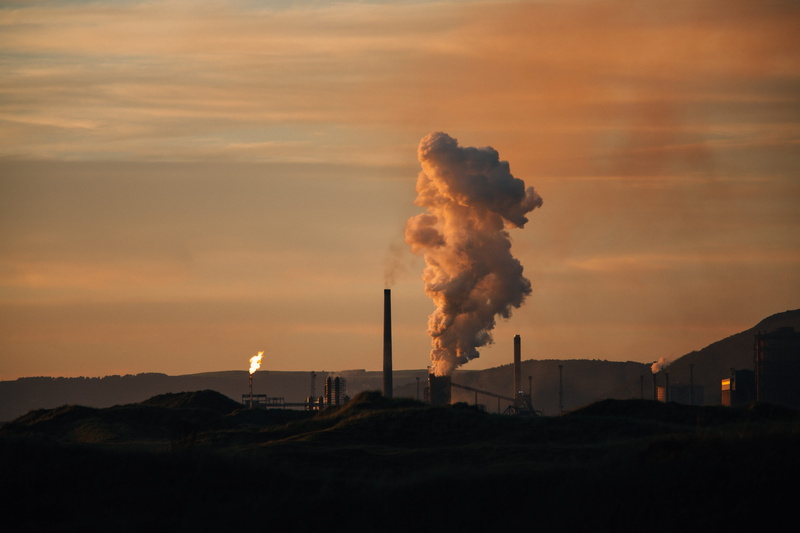 united kingdom, pollution, smoke, cloud - sky, sunset, outdoors, industry, emitting, factory, no people, environmental issues, nature, 5K, smoke - physical structure
