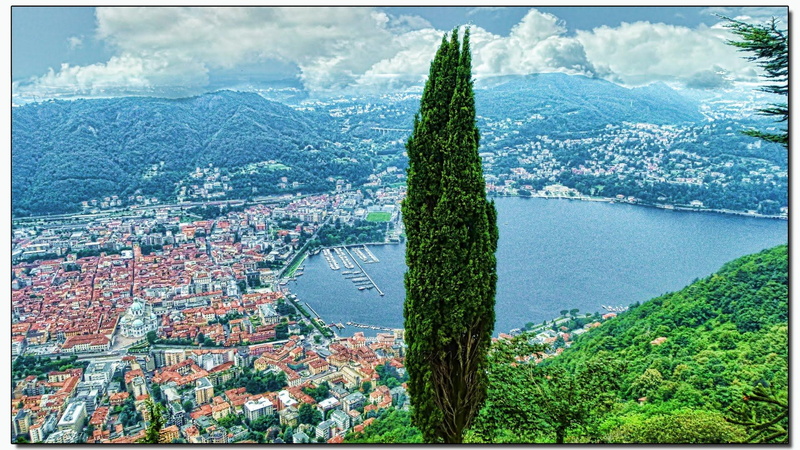 town, como, tree, green, 1080P, italy, nature and landscapes, hdr, lake, photo