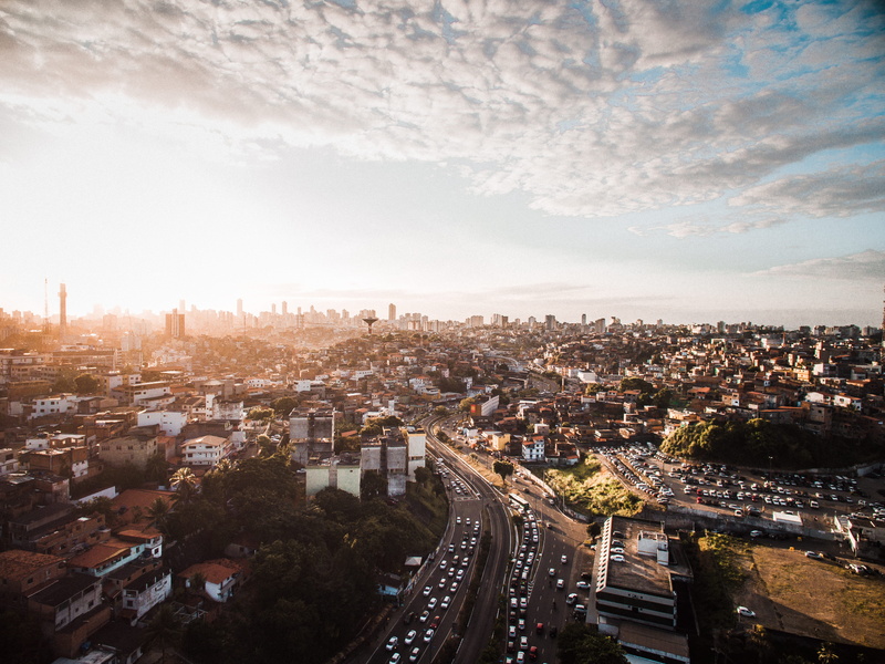 intersection, modern, cloud, landscape, aerial view, urban, 4K, residential district, travel destinations, car, town, building exterior, office building exterior