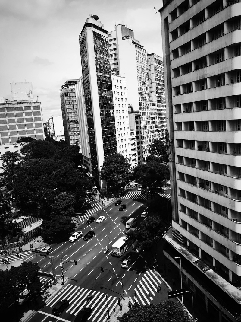 avenue, built structure, rua dos tamôios, 4K, car, office building exterior, transportation, motor vehicle, black, city, top view, skyscraper, brazil