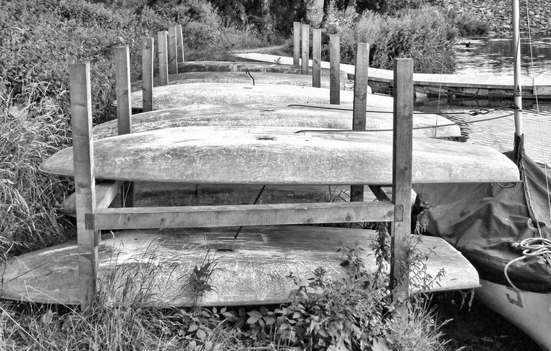oar, grass, river, metal, row, 2K, blue, water, transport, outdoors, nature, sea, sport, built structure, land, high angle view, boundary, wood - material