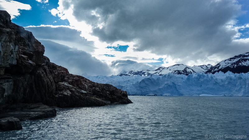 black rock, trekking, outdoors, surrounded, fjord, lake, covered, nimbostratus, mountain, scenics, rock, black, blue, argentina, mountain Range, patagonia
