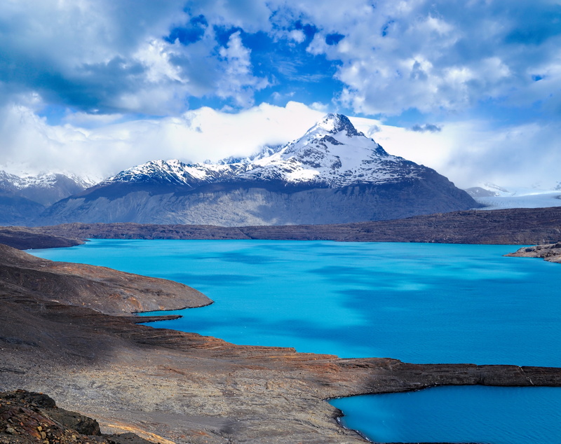 near, winter, lagoon, cloud - sky, mountain, Santa Cruz, nature, snow, mountain range, no people, beauty in nature, Landscape, tranquil scene, sea, travel destinations