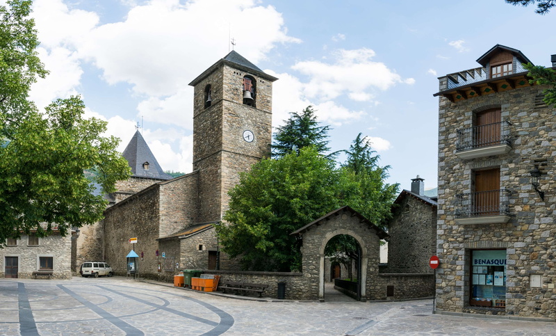 vacaciones, montana, benasque, bens, cloud - sky, building exterior, 4K, espana, urbano, iglesia de santa mara, aragn, the past, spirituality, viajar