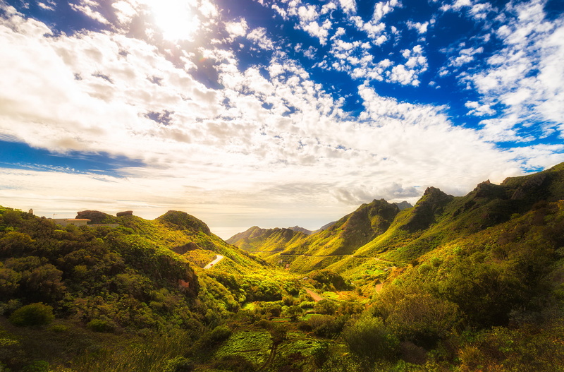 Spain, green, sky, Cloudscape, Clouds, Espana, Mountains, Anaga, forest mountain, landscape, nature, 1080P, teneriffa, cloud - Sky, green forest, forest