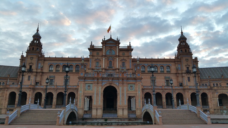 ancient civilization, landmark, building exterior, plaza de espana, city, plaza de españa, no people, building, day, plaza, cloud - sky, architectural column