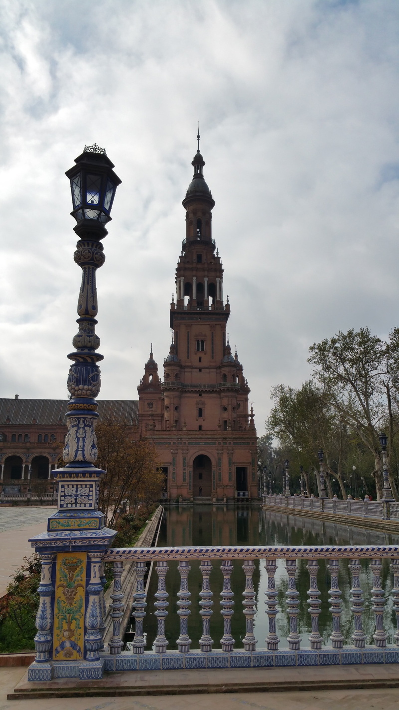 españa, spain square, railing, plaza, landmark, sky, spire, religion, the past, cloud - sky, building, outdoors, plaza de espana, place of worship, day