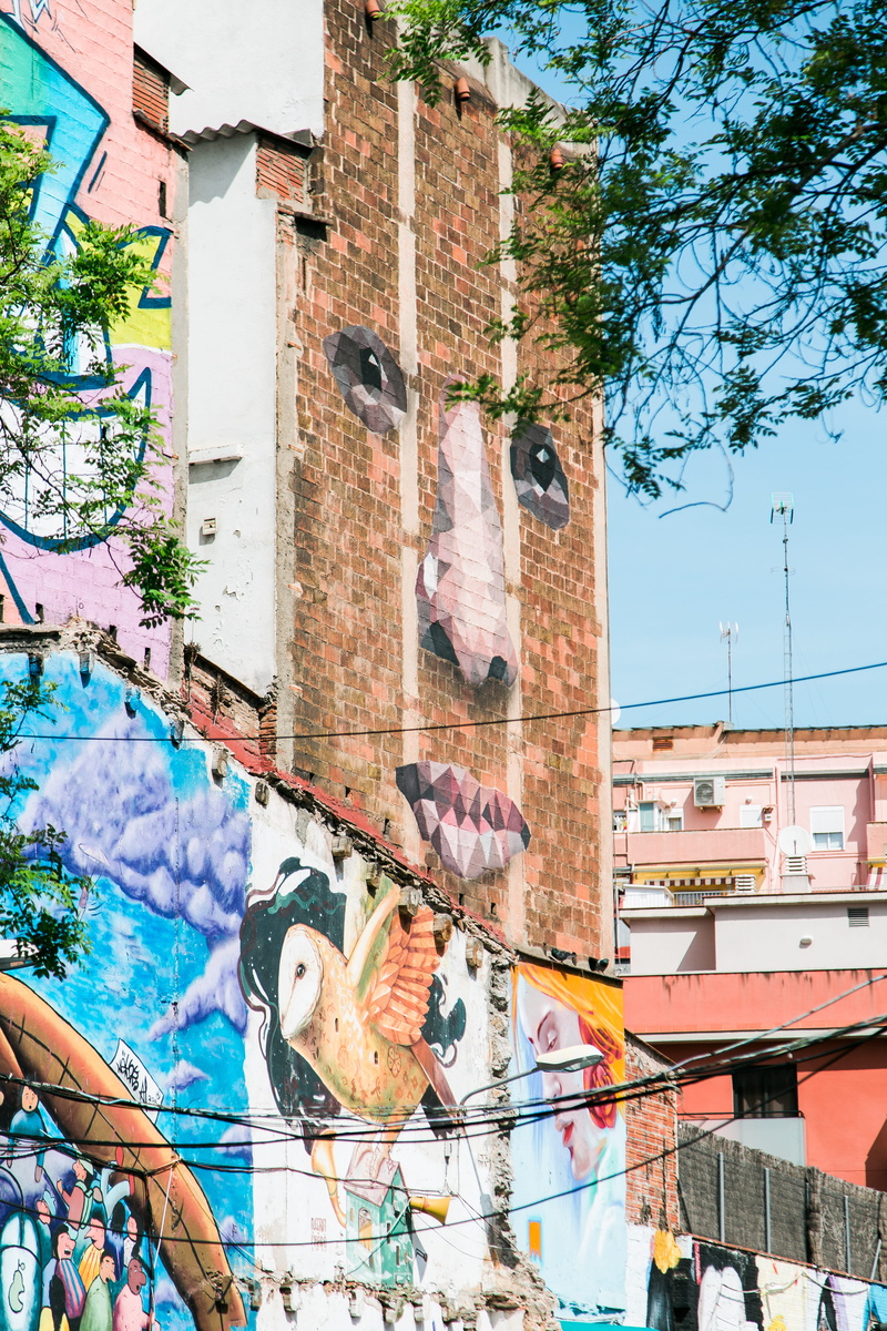 art and craft, road, mural, building, old, tourist, city, tree, canal, graffiti, 5K, multi colored, art, building exterior, residential district, creativity
