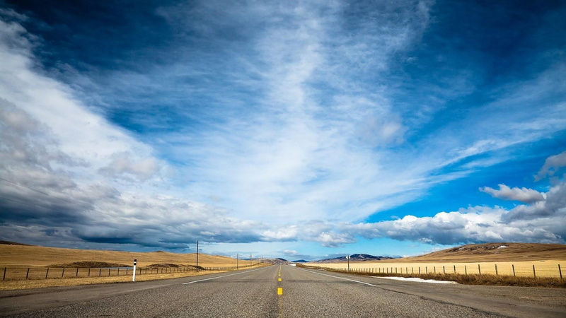 highway, road, environment, scenics - nature, no people, 1080P, asphalt, landscape, dividing line, cloud - sky, day, sign, road trip, transportation, country