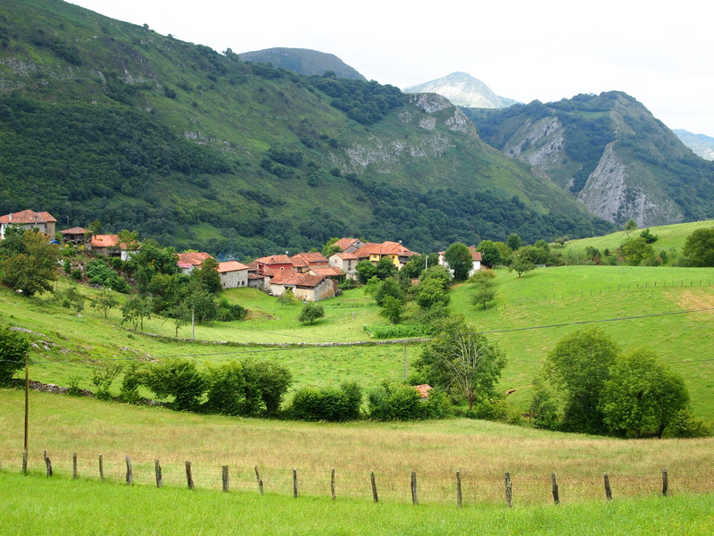 land, grass, rural scene, pueblo, day, mountain, outdoors, asturias, bobia, spain, tranquility, prado, growth, green color, beauty in nature, tranquil scene