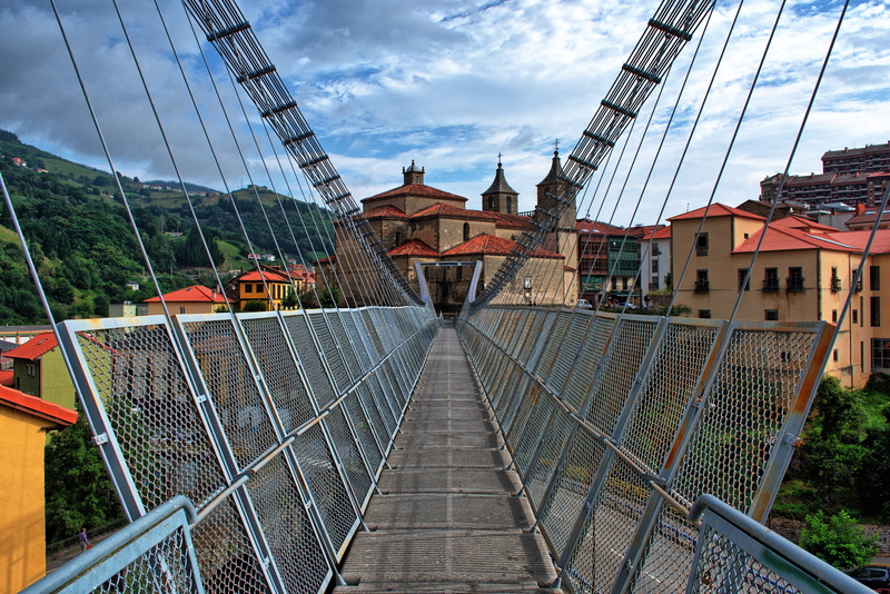 outdoors, asturias, connection, spain, built structure, tourism, church, the way forward, day, footbridge, travel, 5K, no people, transportation, landscape