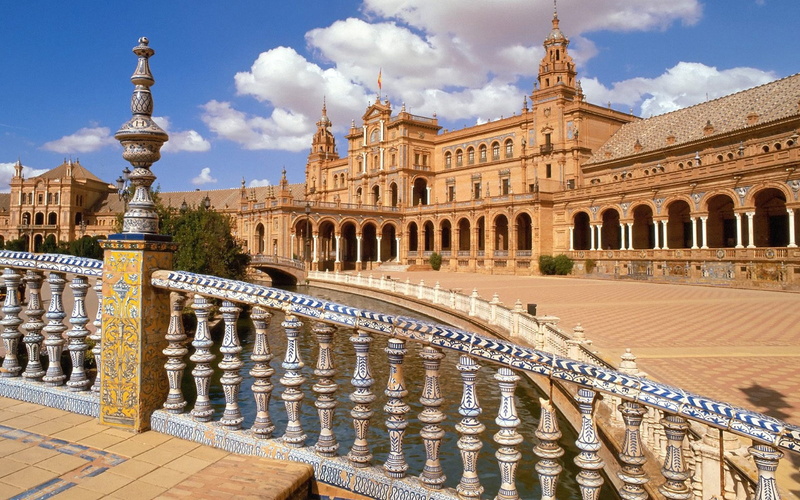 facade, castle, tower, cloud - sky, building, architectural Column, built Structure, sky, town Square, ancient, architecture, europe, brown, palace, railing