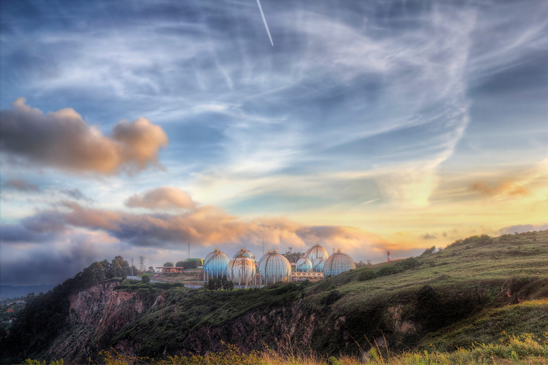 cloud - sky, plant, field, landscape, mountain, built structure, clouds, land, architecture, beauty in nature, building exterior, gijón, environment, no people