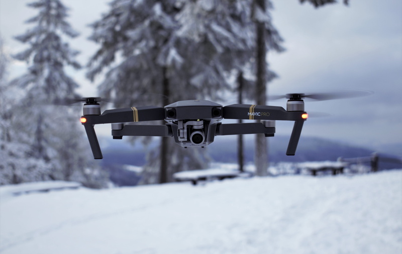 beauty in nature, security, 4K, day, winter, focus on foreground, flight, drones, plant, covering, remote, nature, dji, mountain, tree, propeller, white color
