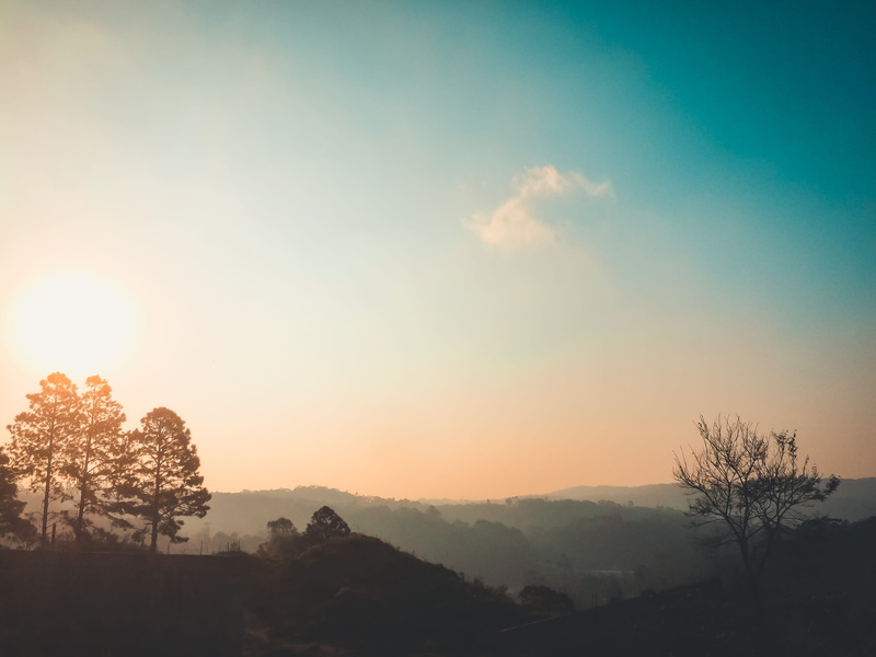 tranquil scene, floresta, pedreiradib, outdoors, sunlight, 2K, sky, no people, beauty in nature, idyllic, bright, sunset, silhouette, non-urban scene