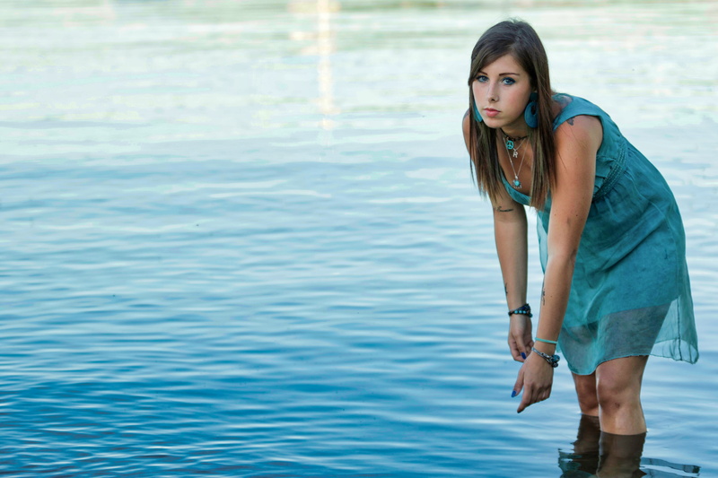 5K, on the lake, colors, women, portrait, bella, young adult, body of water, water, beautiful woman, outdoors, sea, dip, three quarter length, sunset