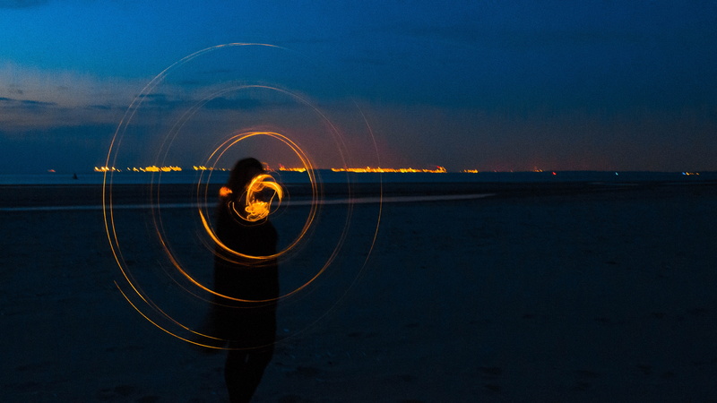 beach, lumix, nightsky, art, shutterspeed, hidden, no people, circle, sky, panasonic, motion, water, land, transportation, dark, 4K, magic, illuminated