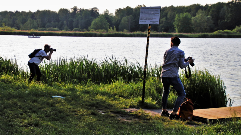 casual clothing, lake, rear view, nature, men, people, the passion of the christ, real people, hidden, lakeshore, outdoors, based, plein air, two people