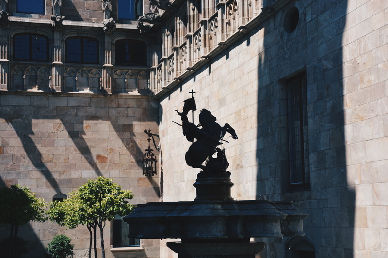 palace, nature, catalunya, building, representation, building exterior, day, built structure, window, horse, catalonia, architecture, art and craft, sunlight