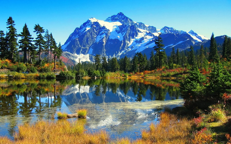 nature, sky, 720P, water, mountain range, reflection, idyllic, tranquil scene, scenics - nature, tranquility, blue, reflection lake, lake, no people, lago