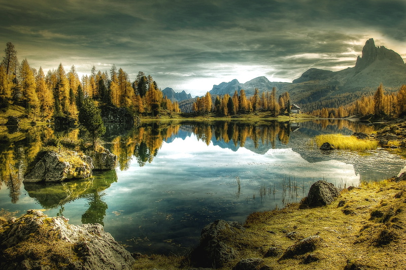water, outdoors, stones, plant, cloud - sky, bergsee, alpine, beauty in nature, non-urban scene, no people, tranquil scene, scenics - nature, nature, dolomites