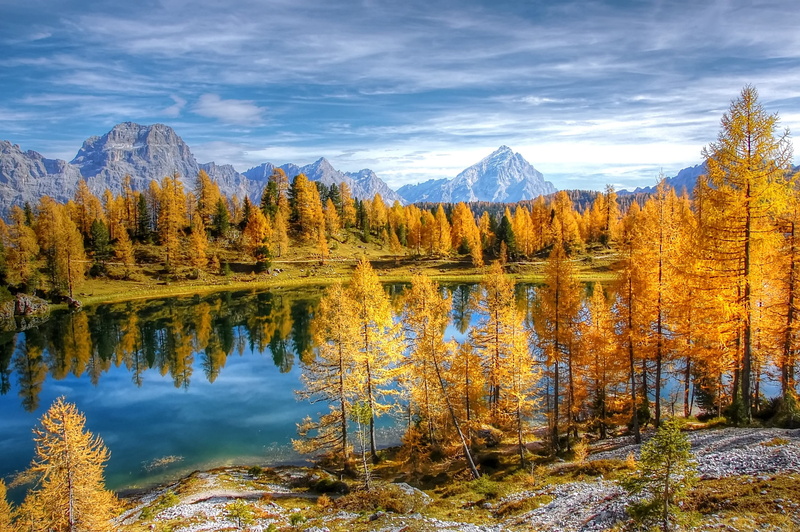 alpine panorama, view, beauty in nature, 2K, unesco world heritage, blue, sky, dolomites, alm, mountain world, scenics - nature, nature, tranquility, clouds