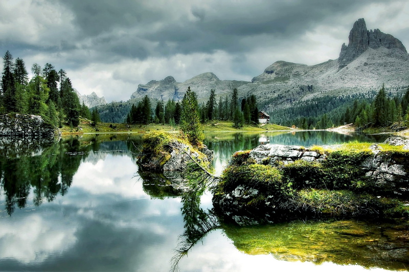 water, landscape, view, alpine, clouds, reflection, lake, summer, sky, non-urban scene, hiking, nature, belluno, no people, alm, bergsee, reflection lake