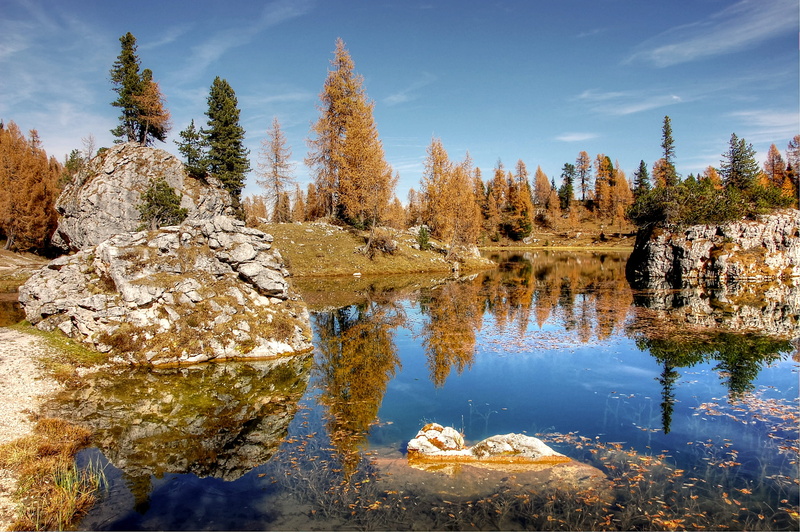 landscape, tree, no people, change, panorama, view, rubble field, eroded, mountain landscape, rock, plant, nature, hike, day, dolomites, 2K, lago federa