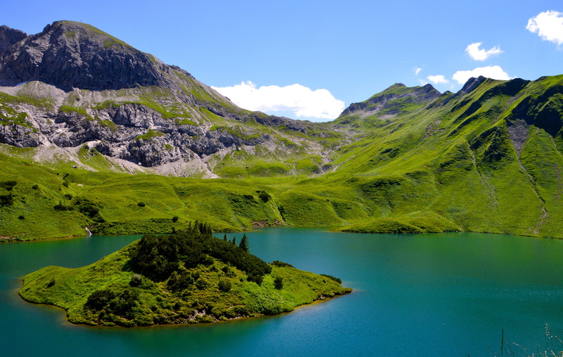 mountain peak, 4K, remote, mountain, hochgebirgssee, bergsee, beauty in nature, scenics, non-urban scene, mountains, summer, formation, allgäu alps, high valley