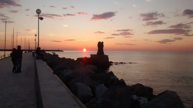 horizon over water, sunset, solid, Porto, cloud - sky, beauty in nature, outdoors, rock - object, 2K, land, rock, atmosphere, leisure activity, clouds